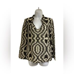 Tory Burch Aztec Print Tunic Top with Sequin Embellishment